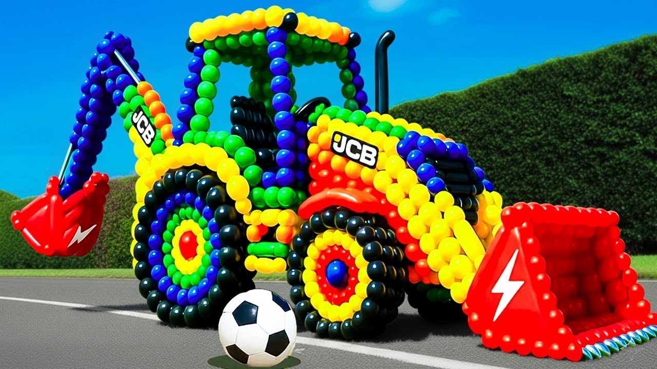 The mascot vibrato assistant JCB and Tractor placed on the football field is popular, co-produced