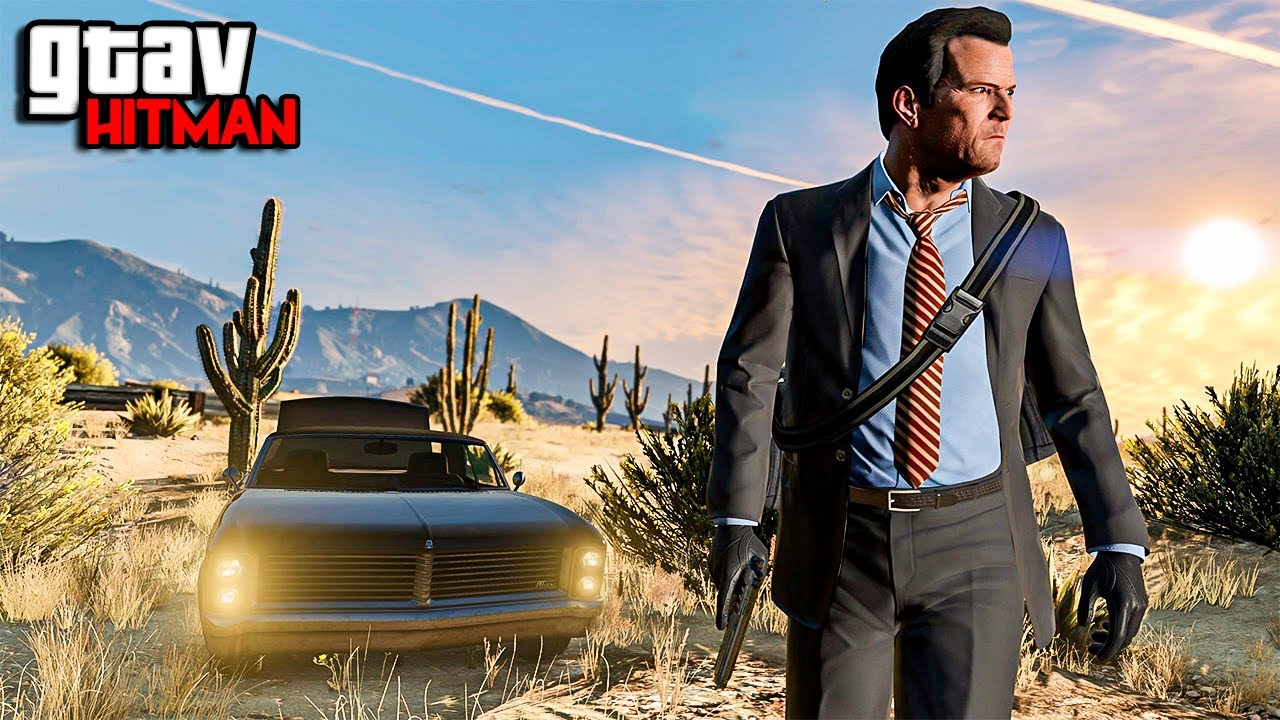 MICHAEL VIROU UM ASSASSINO DE ALUGUEL (GTA V HITMAN MOD)