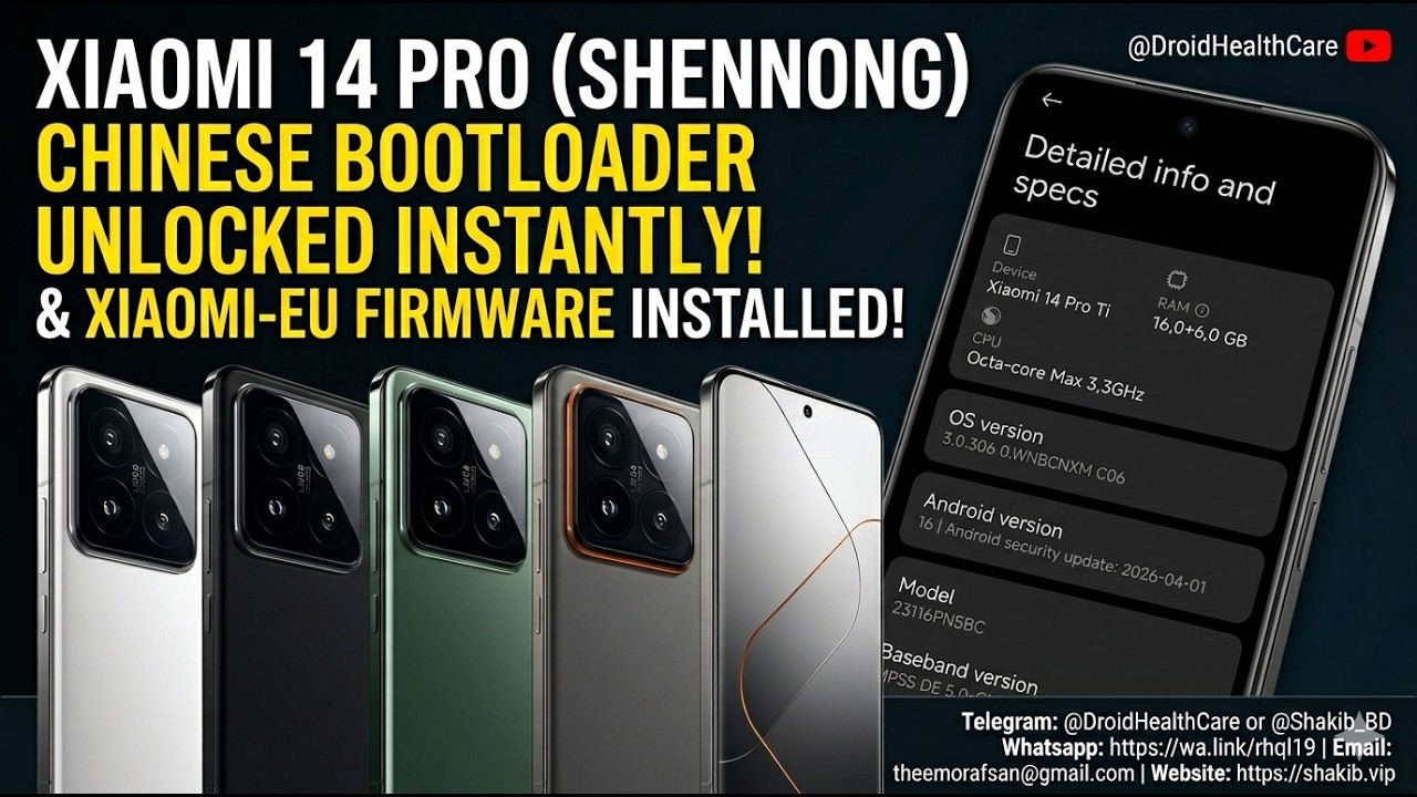 Xiaomi 14 Pro (Shennong) Chinese Bootloader Unlocked & Flash Xiaomi-Eu Firmware. February+ Supported