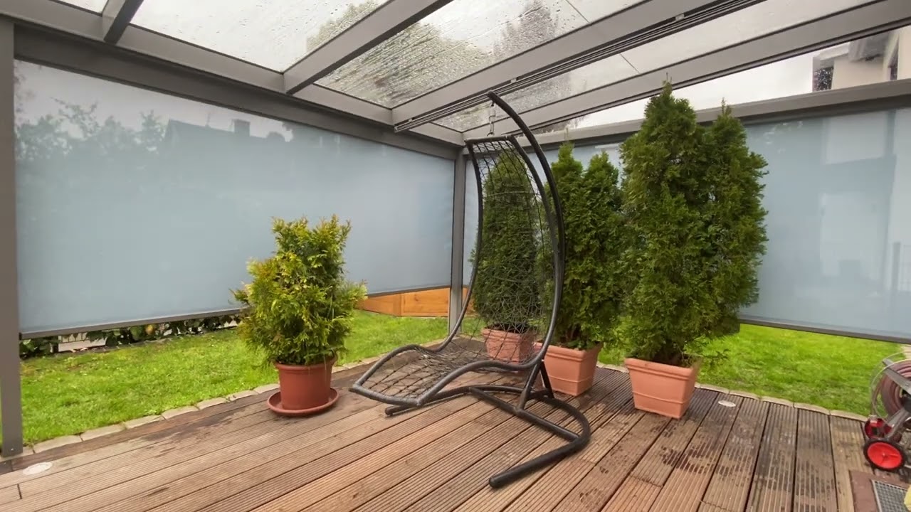 Zwei Senkrechtmarkisen Windschutz, Regenschutz, Sichtschutz