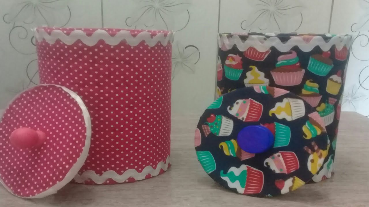 Latas Recicladas e decoradas com Tecido