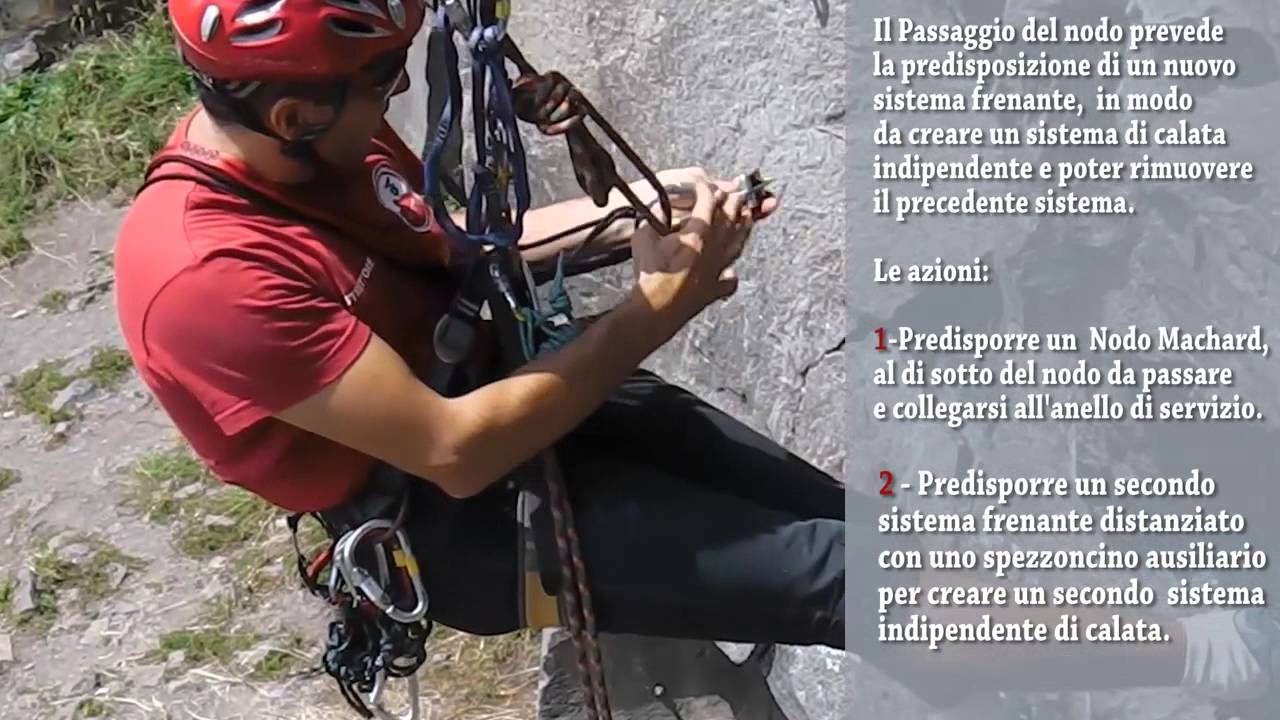 Passaggio di un nodo in corda doppia