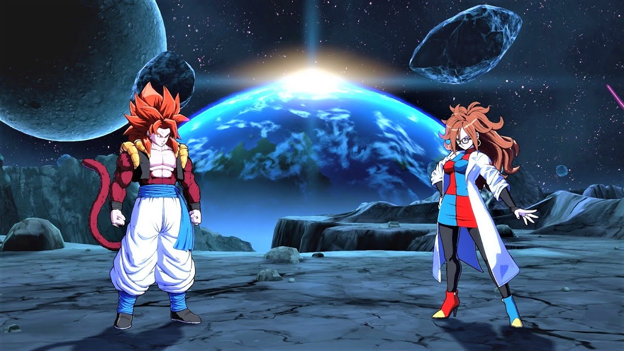 SS4 Gogeta & Teen Gohan vs Lab Android 21 & Gotenks (Hardest AI) - Dragon Ball FighterZ