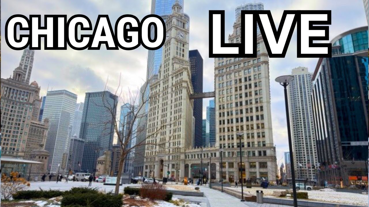 Chicago LIVE Downtown On Wednesday Walking Tour (January 21, 2026) No Talking City Sounds 28°F