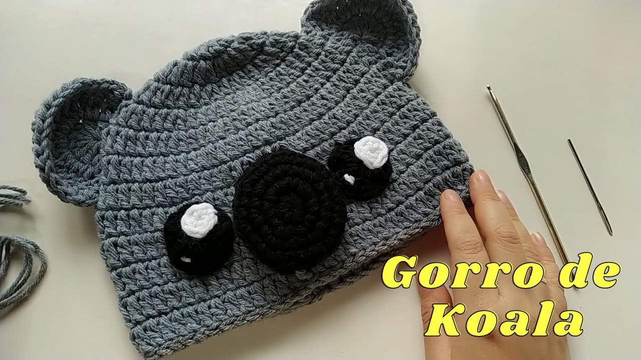Gorro de koala para niños a CROCHET principiantes facil y rapido