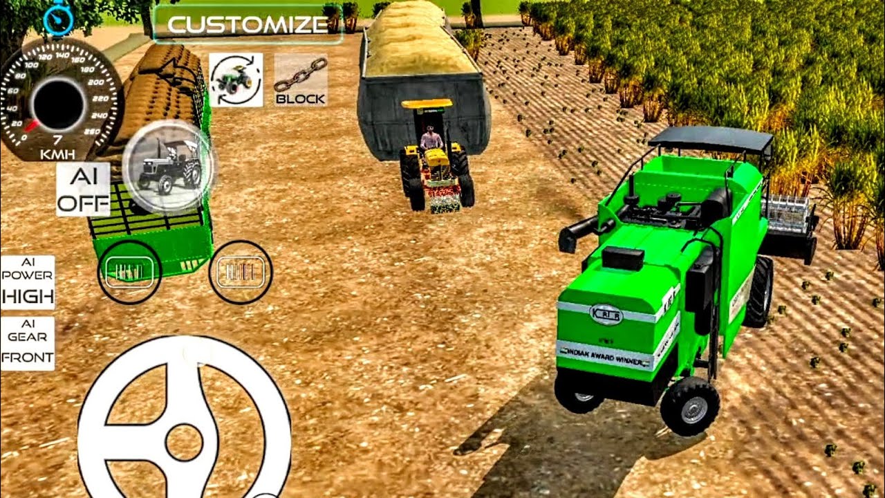 Trali stuck in mud field heavy loaded troly full touchan muqabla John Deere 4by4 
