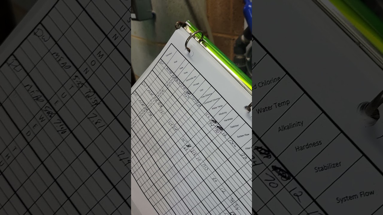 Mead Pool  Filling out Chemical Sheet