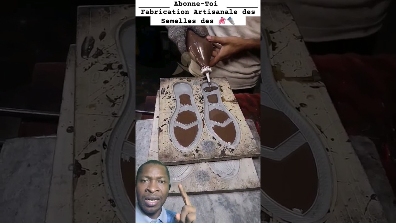 Fabrication Artisanale des semelles des 🩰 👟  en &eacute;lastom&egrave;re  #footwear #shoes #hand #sandals #diy #1