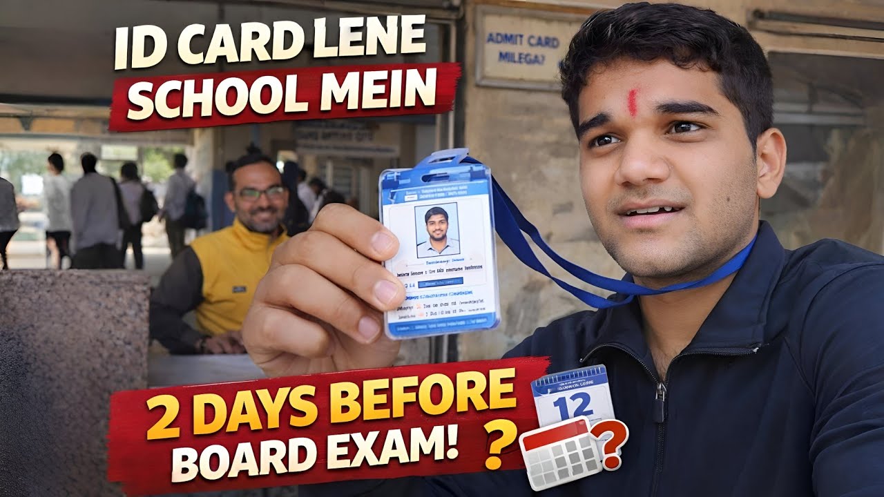 2 Days Before Board Exam 😱 Went to School for ID Card | Vlog