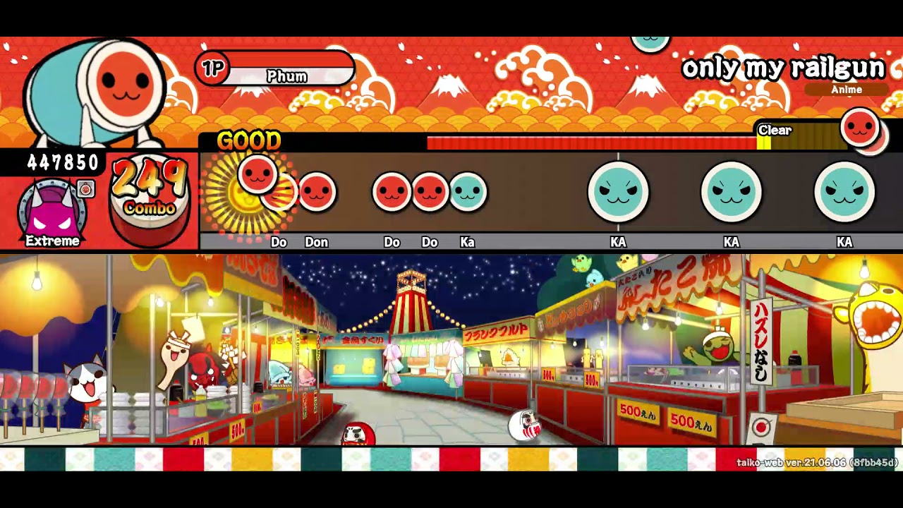 [Taiko no tatsujin Web] Only my railgun [Extreme] Full Combo