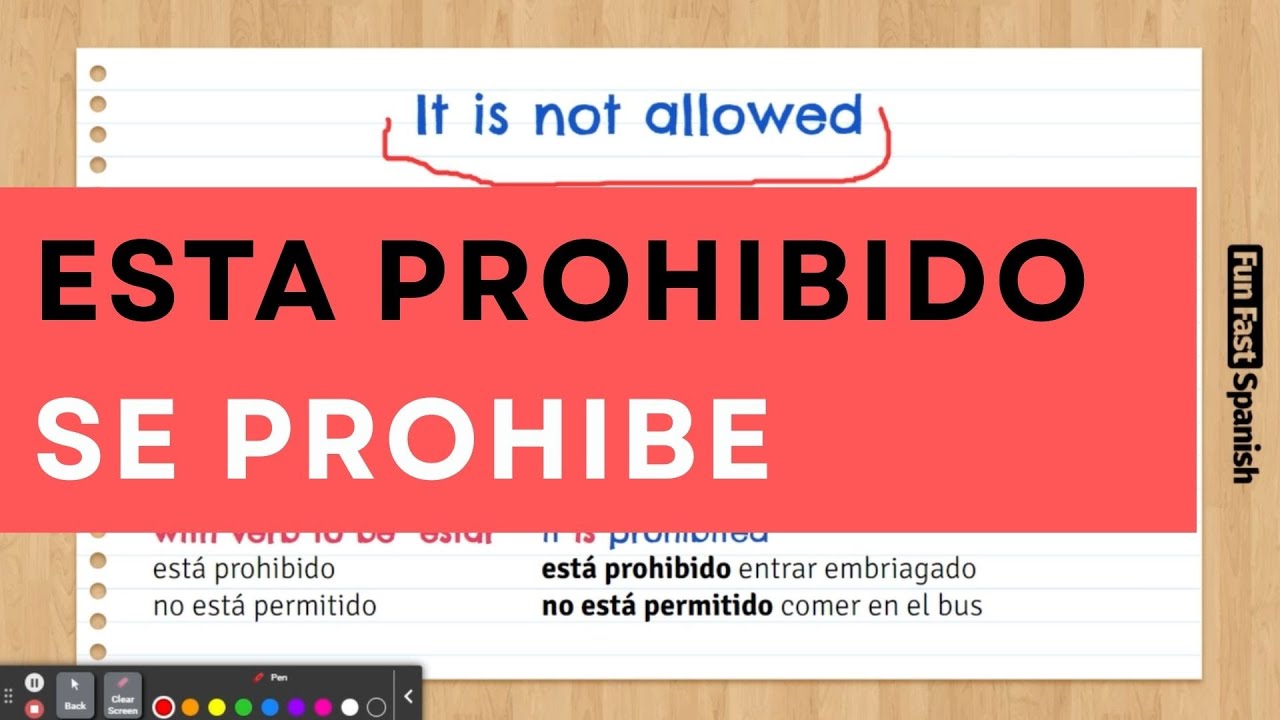 Lesson 123. Prohibitions in Spanish | Impersonal Forms & “Estar Prohibido”