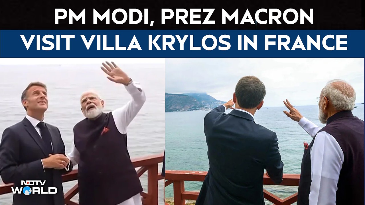PM Modi In France | PM Modi, President Emmanuel Macron Visit Villa Krylos In France