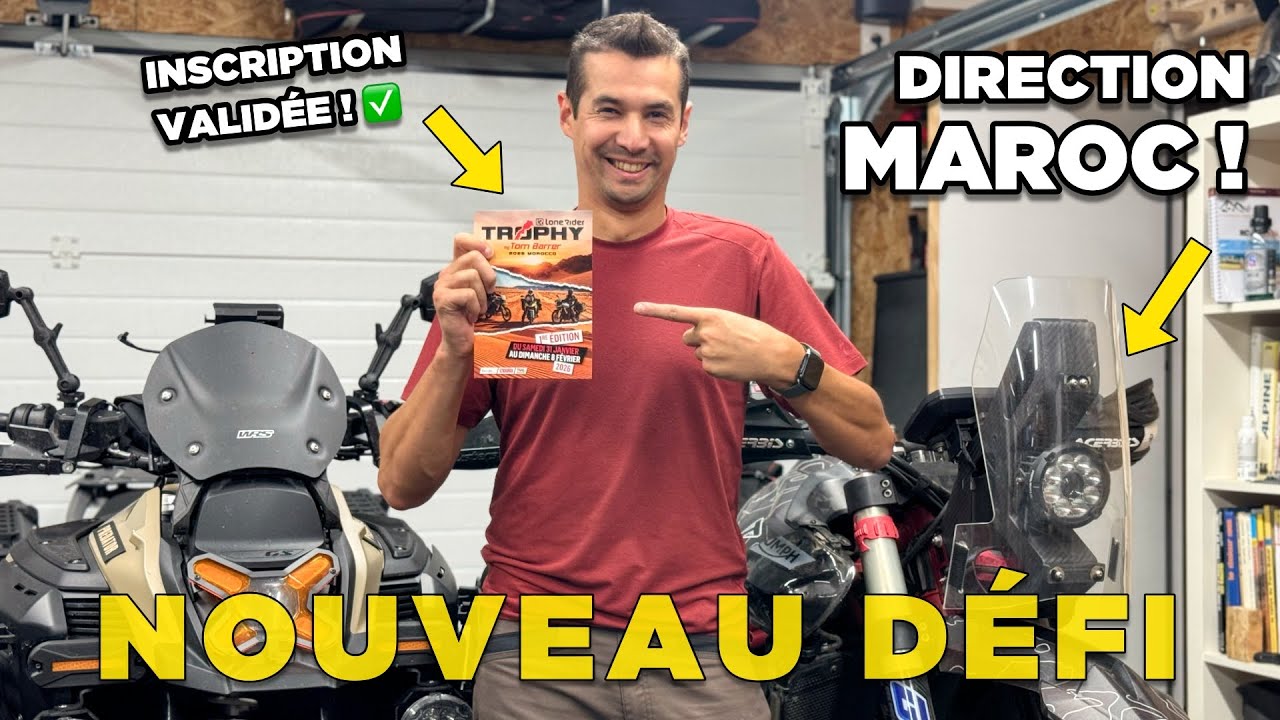 Mon NOUVEAU DÉFI à moto pour 2026 ! INSCRIPTION VALIDÉE et problème sur le nouveau moteur de Tiger !