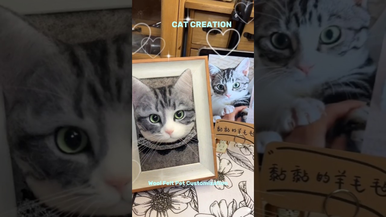 American Shorthair cat creation, 100% realistic wool felt cat.