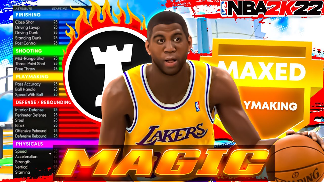 HOW TO MAKE MAGIC JOHNSON EXACT BUILD ON NBA 2K22! BEST 6'8 PG BUILD ON NBA 2K22!