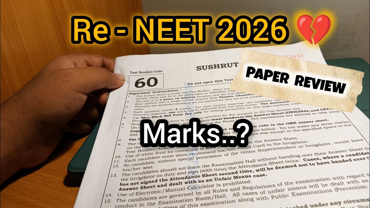 💔 ReNEET 2026 Paper Review | My Honest Reaction 😭 | NTA ReNEET 2026 | #reneet #nta #neetaspirants