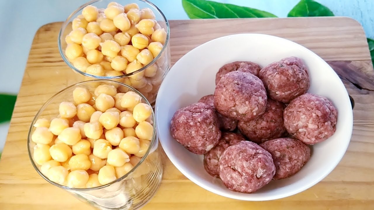 Si tienes PELOTAS mira éste guiso, Receta fácil y rápida de garbanzos con albóndigas, NO quedó nada