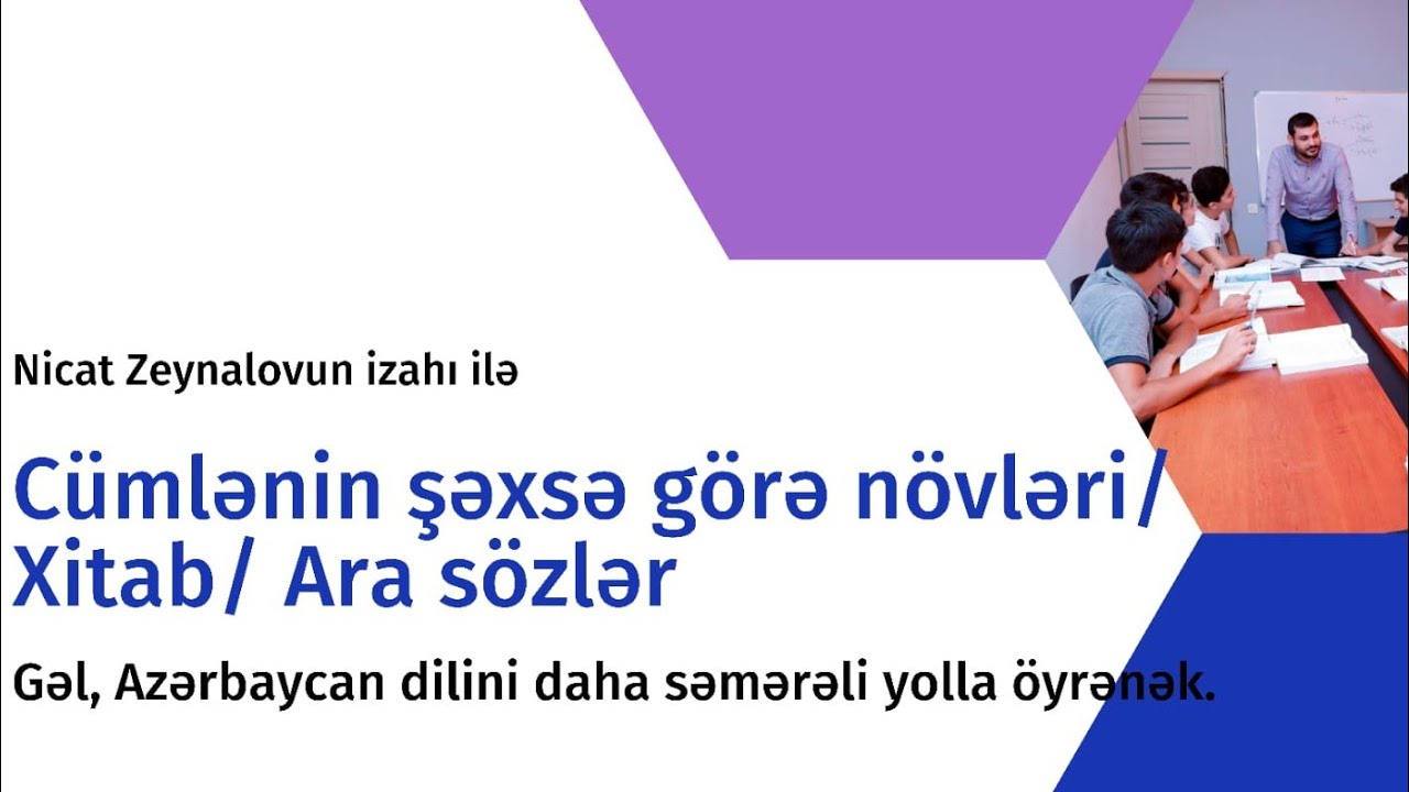 Cümlənin şəxsə görə növləri / Xitab / Ara sözlər