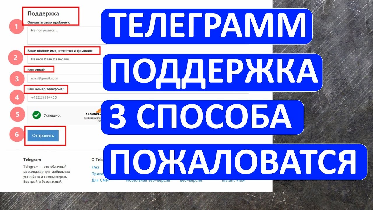 ТЕЛЕГРАММ ПОДДЕРЖКА 3 СПОСОБА ПОЖАЛОВАТСЯ
