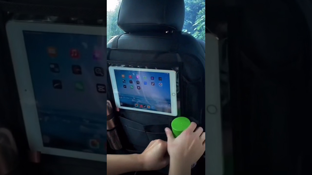 Car Back Seat Organizer with Touch Screen Tablet Holder Automatic Storage Pocket Protector