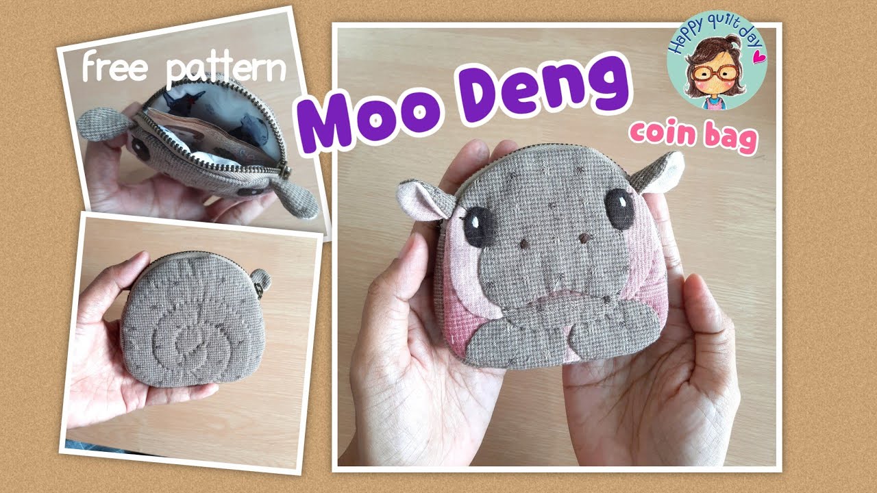 Moo deng coin bag , วิธีทำกระเป๋าใส่เหรียญหมูเด้ง