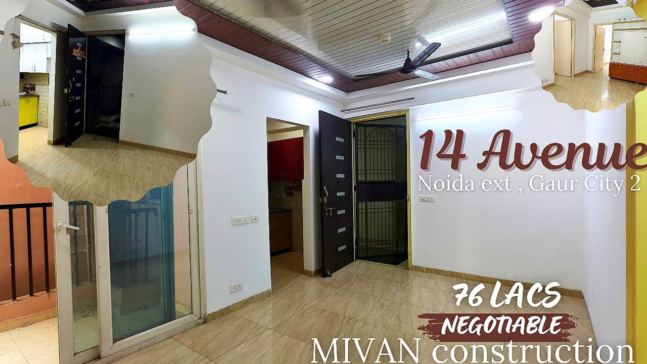 855 SQFT 2 BHK 14th Avenue Gaur city in Mivan Construction for Rs 75.99 Lakh
