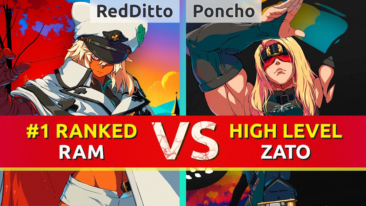 GGST ▰ RedDitto (#1 Ranked Ramlethal) vs Poncho (Zato). High Level Gameplay