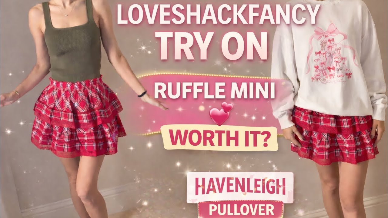 LoveShackFancy Ruffle Mini Skirt & Havenleigh Pullover | Try-On & Styling