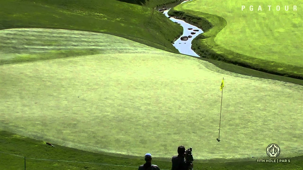 Ryo Ishikawa's approach sets up eagle on par-5 at the Memorial