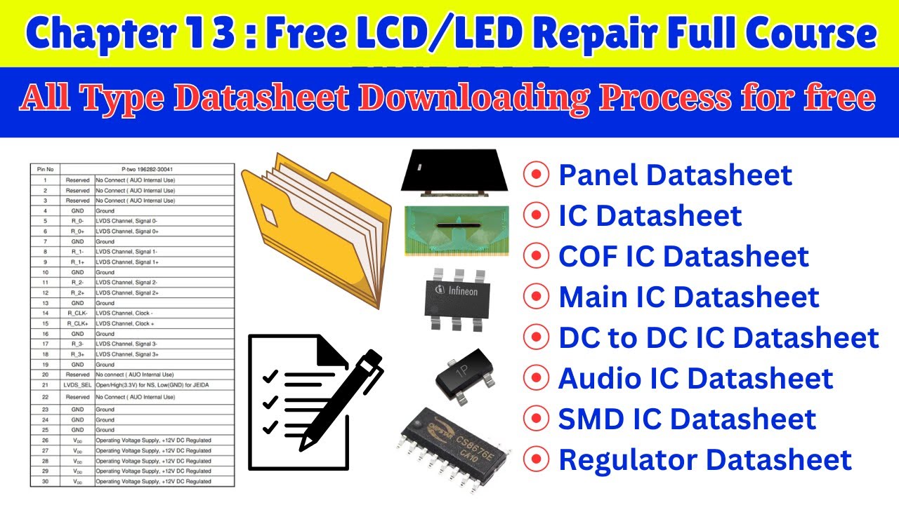 How to get all type datasheet for LCD LED TV repairing | Free LCD LED Repairing Course Ch:13