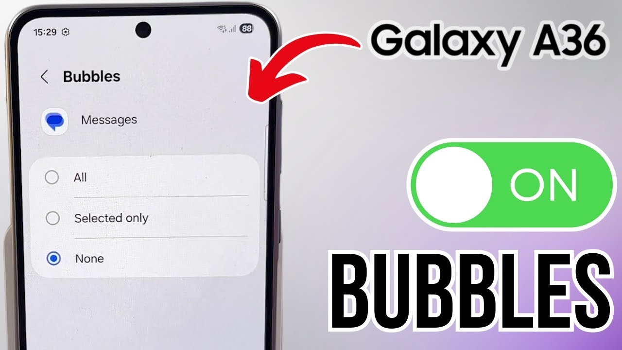Руководство по Samsung Galaxy A36 &mdash; включение всплывающих уведомлений о текстовых сообщениях