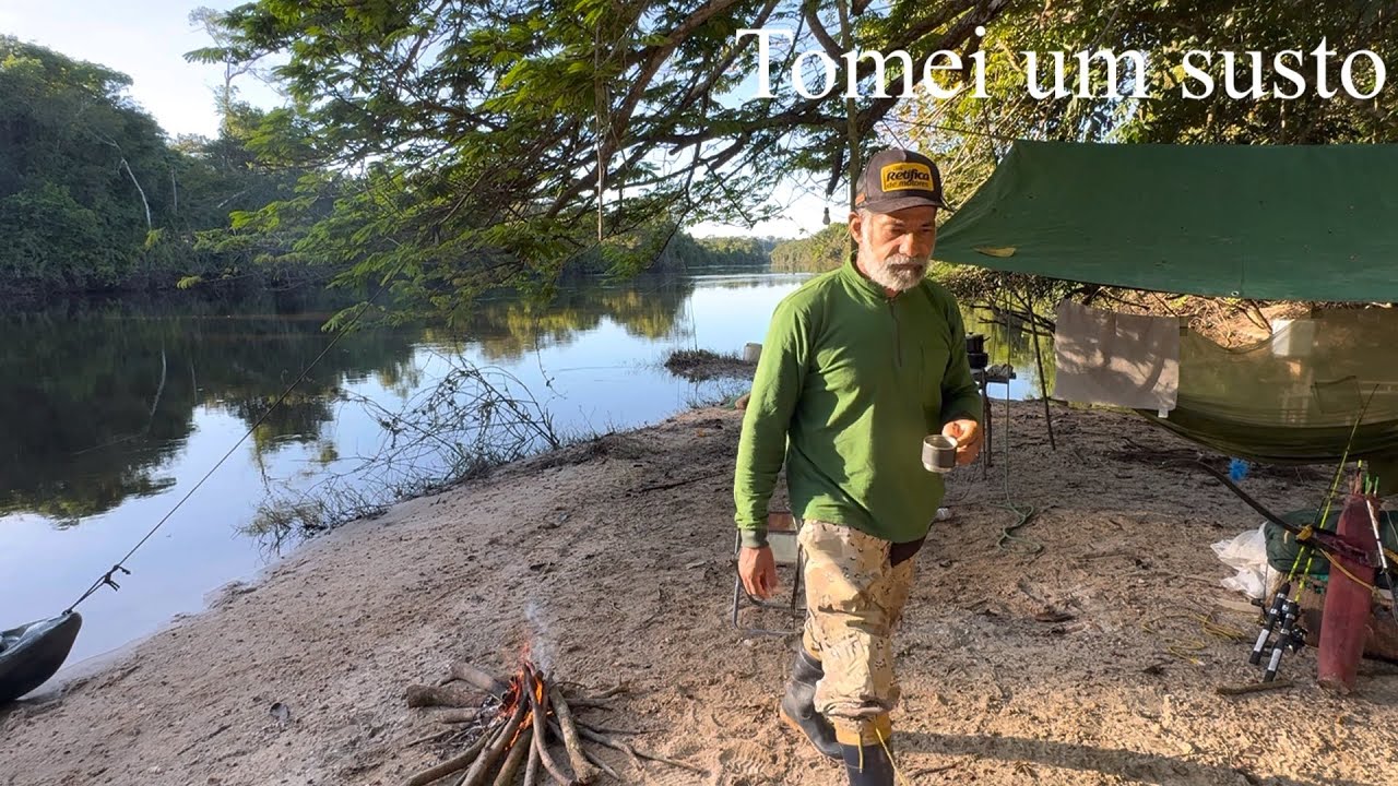 🏕️TIVE QUE NADAR UNS 300 Mts para buscar o caíque de volta