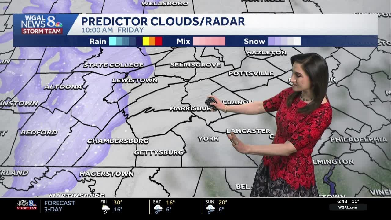 Scattered snow showers today, strong winds and bitter cold tomorrow in south-central Pennsylvania