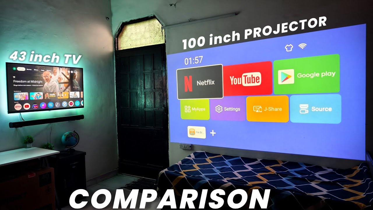 TV vs Projector for Home |  Projector vs TV Comparison | Projector vs TV which is better | Hindi