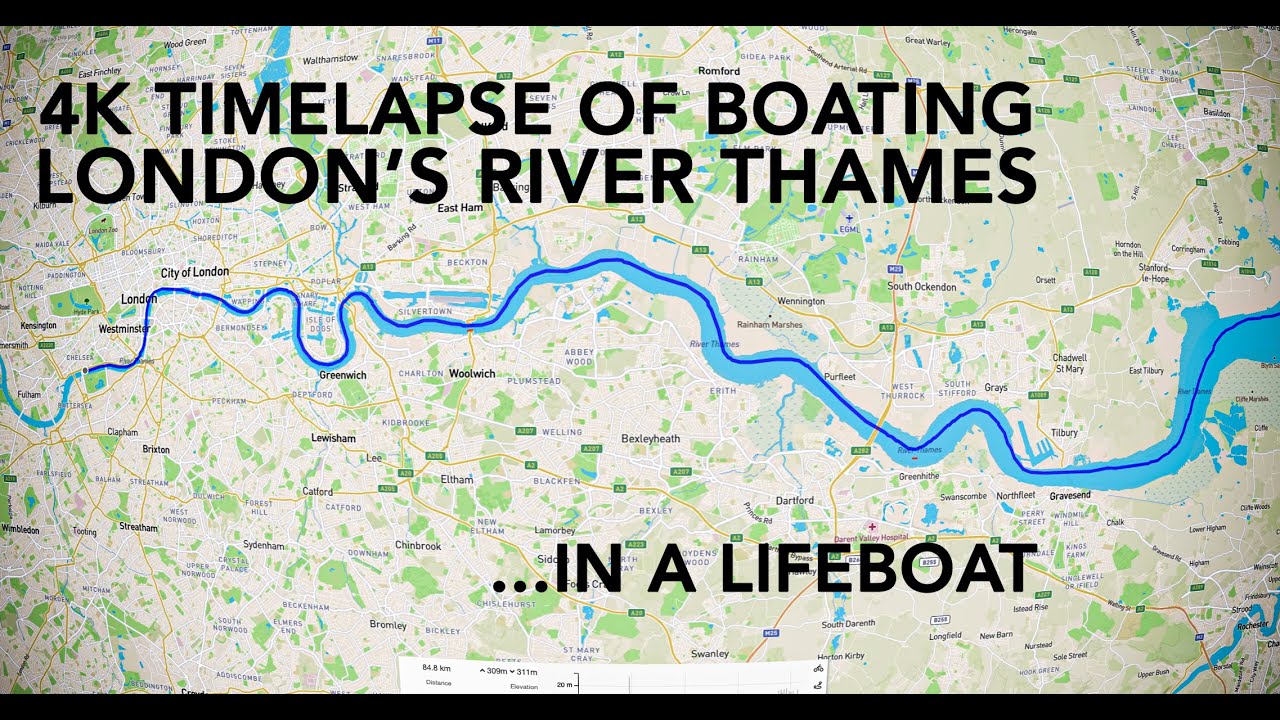 4K Timelapse of Boating London's River Thames - between the Thames Barrier and Chelsea