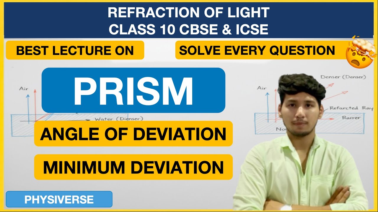 Prism Class 10th Physics | Angle of Deviation & Minimum Deviation in Prism | CBSE/ICSE | CLASS 10/12