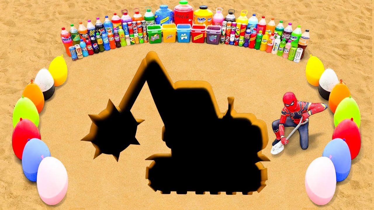 How to Make Wrecking Ball Excavator with Orbeez, Balloons Fanta & Sodas, Pepsi, Coca-Cola vs Mentos