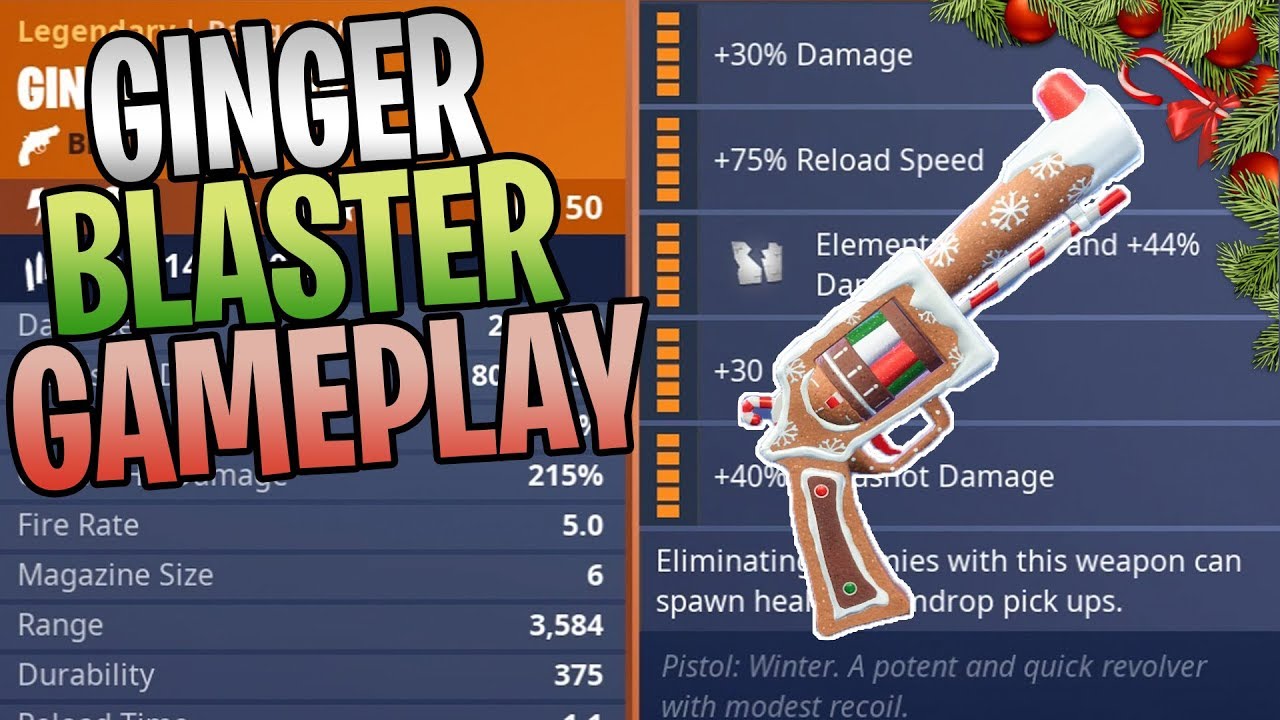 FORTNITE - Новый пистолет Ginger Blaster 130-го уровня, геймплей в режиме Save The World (обзор п...