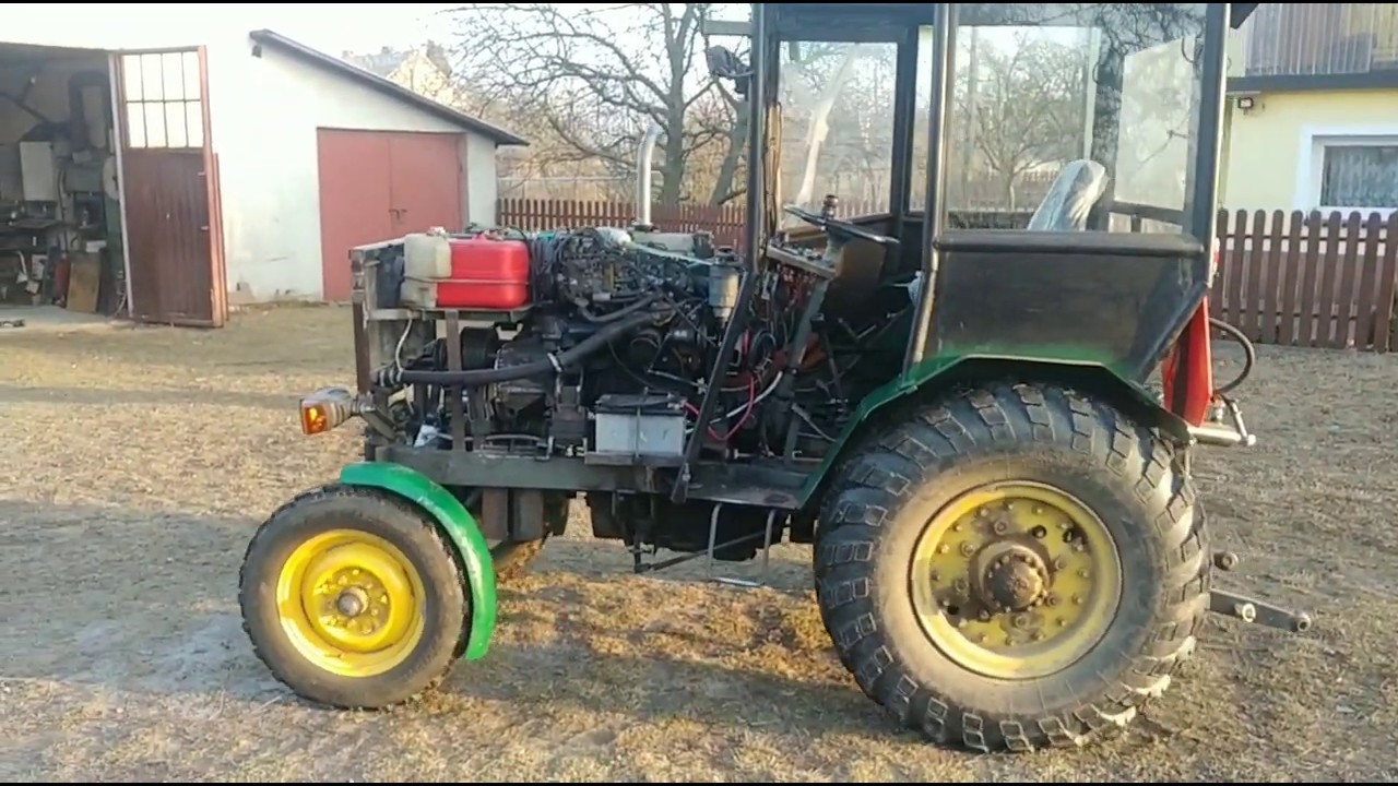 Traktor sam z silnikiem Nissan 2.0 D.  CD 20 . Przekładka silnika S-320 na 2.0 D