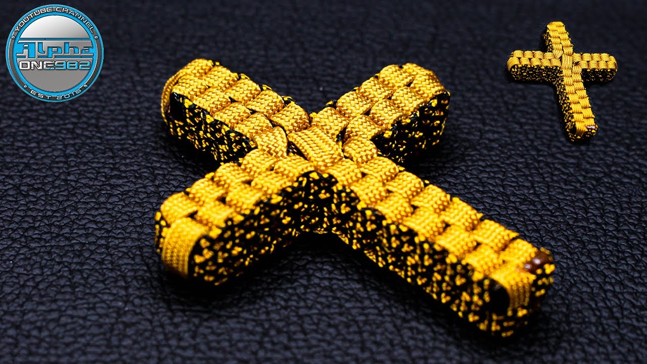 How to Make a Paracord Cross Necklace Key Ring + Box Knot Tutorial DIY