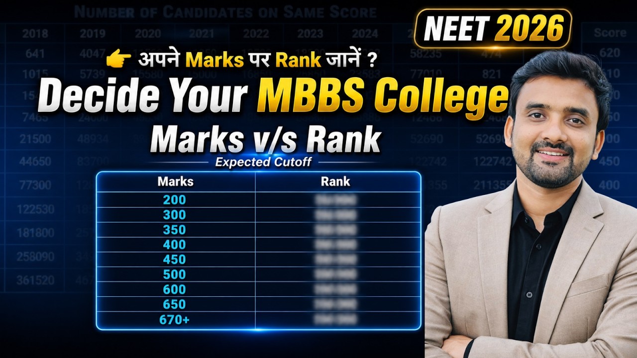 NEET 2026 Expected Cutoff 🔥 | Marks vs Rank (200&ndash;670+) | Govt & Private MBBS Seat Selection 🔥||
