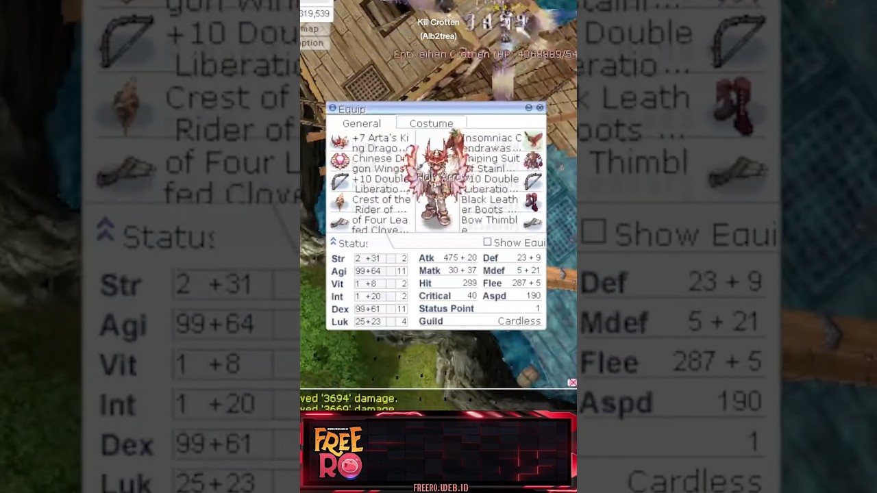 Sniper VS Crotten #freero #freeragnarokonline #ragnarokonline #mmorpg #jrpg #games #classic #anime