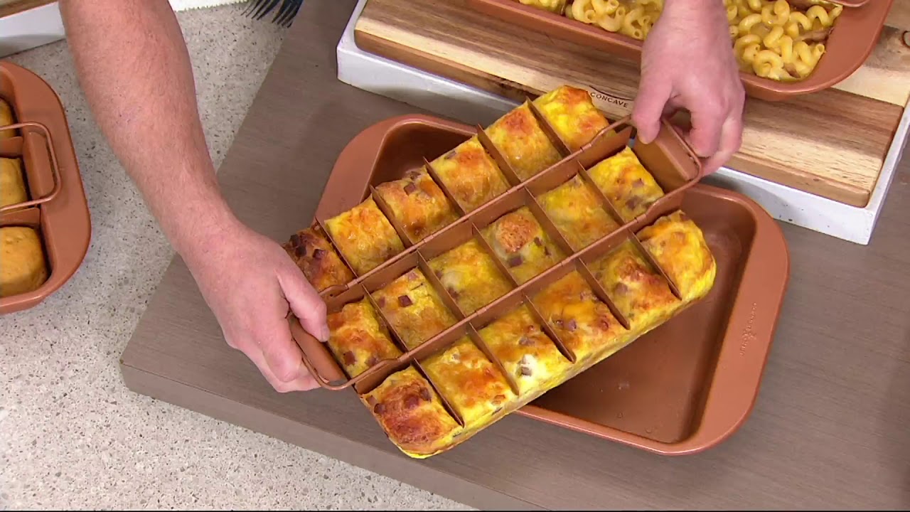 Copper Chef Brownie Pan with Adjustable Separator,Lid & Easy-Lift Tray on QVC