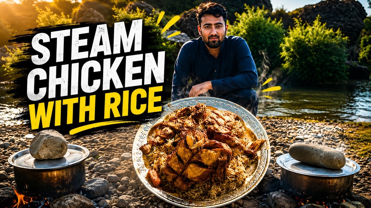 Steam Chicken With Rice | Outdoor Cooking | Nandana River