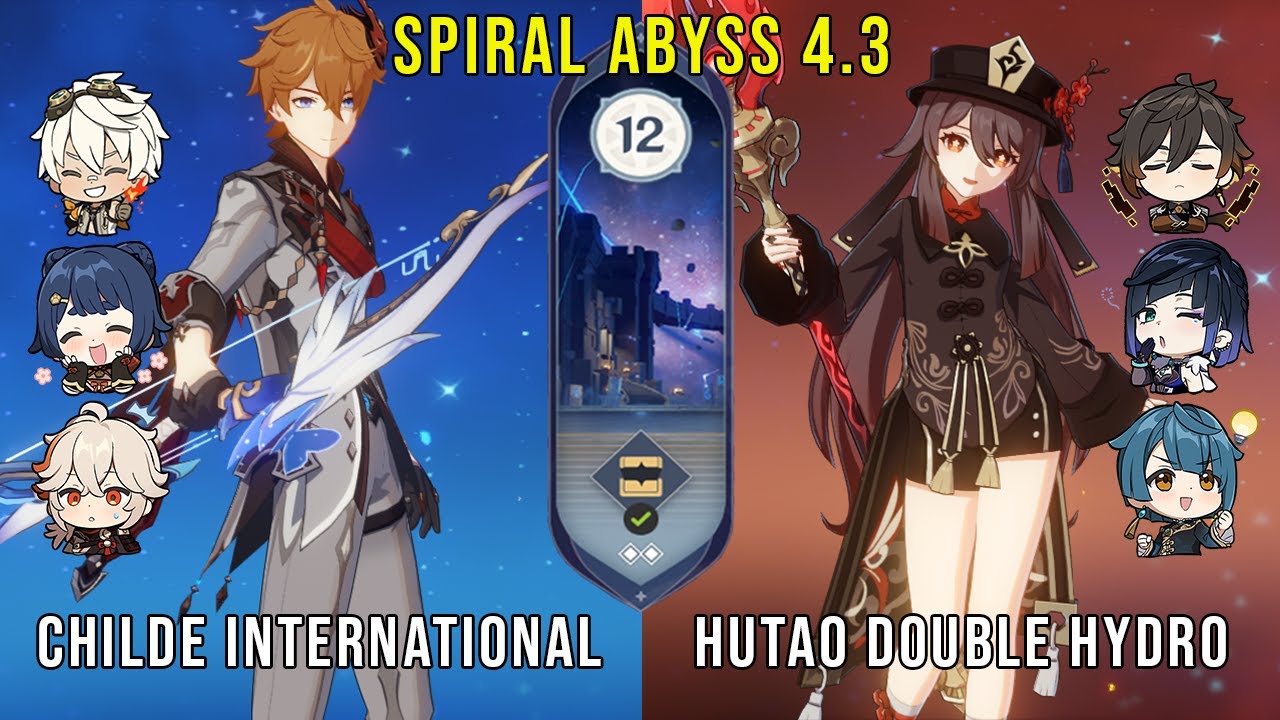 C0 Childe International and C1 Hutao Double Hydro - Genshin Impact Abyss 4.3 - Floor 12 9 Stars