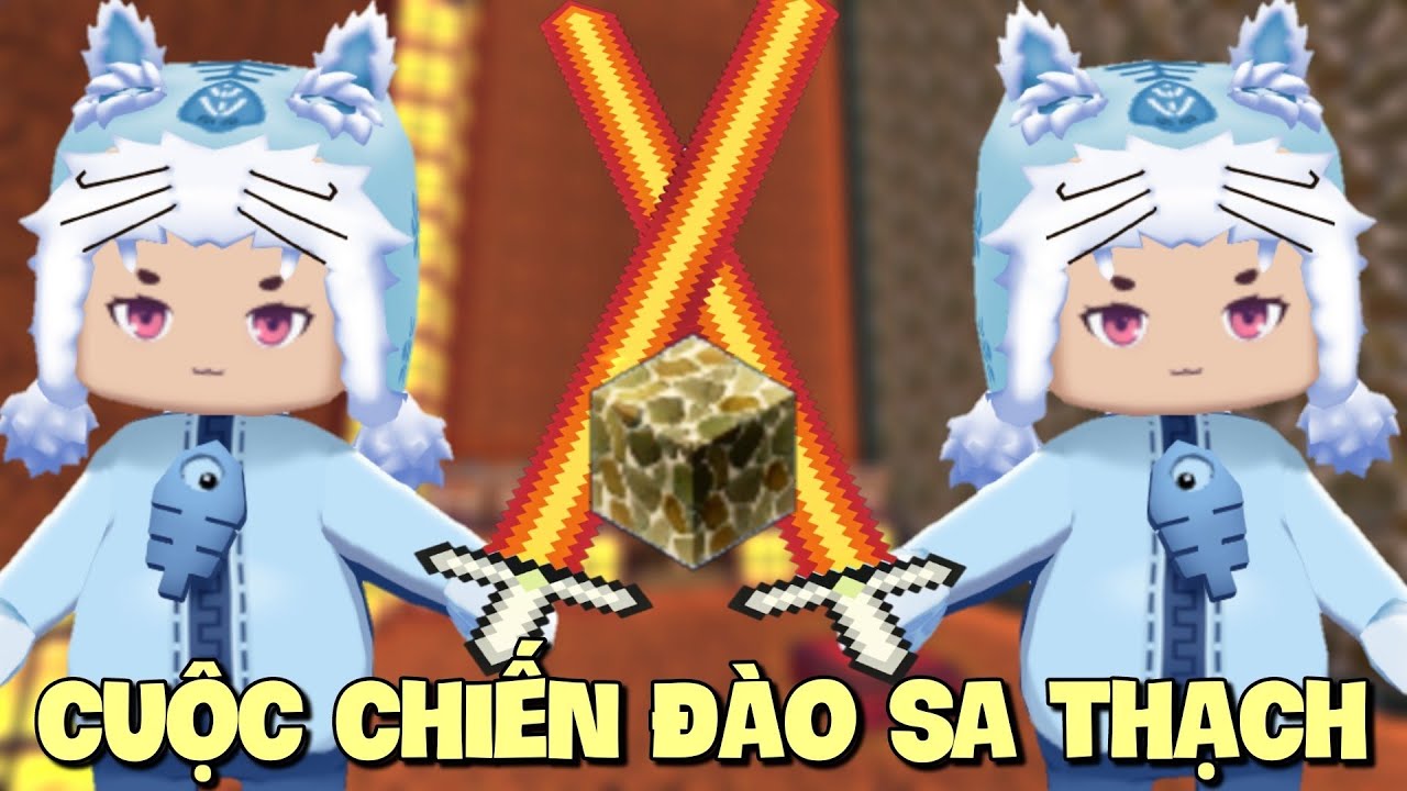 Cuộc chiến đào Sa Thạch trong Mini World | Mini Game | Meowpeo