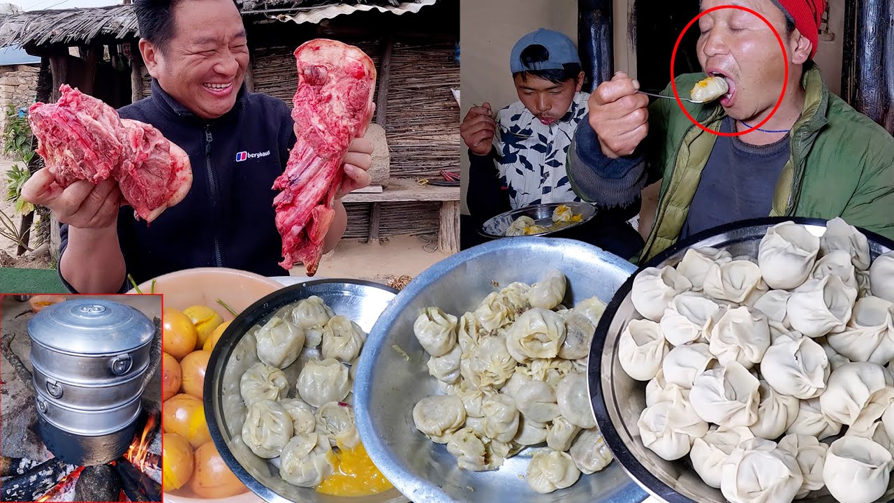 big brother's PORK  MO: Mo recipe for us || Bhumi village family in rural Nepal || @bhumicooking