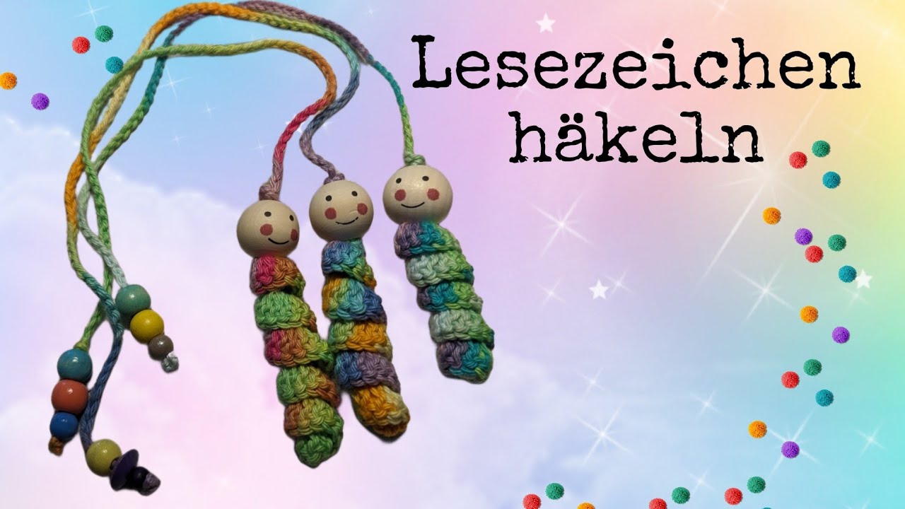 Lesezeichen Bücherwürmer häkeln für Kinder 🤗💗 Schulstart