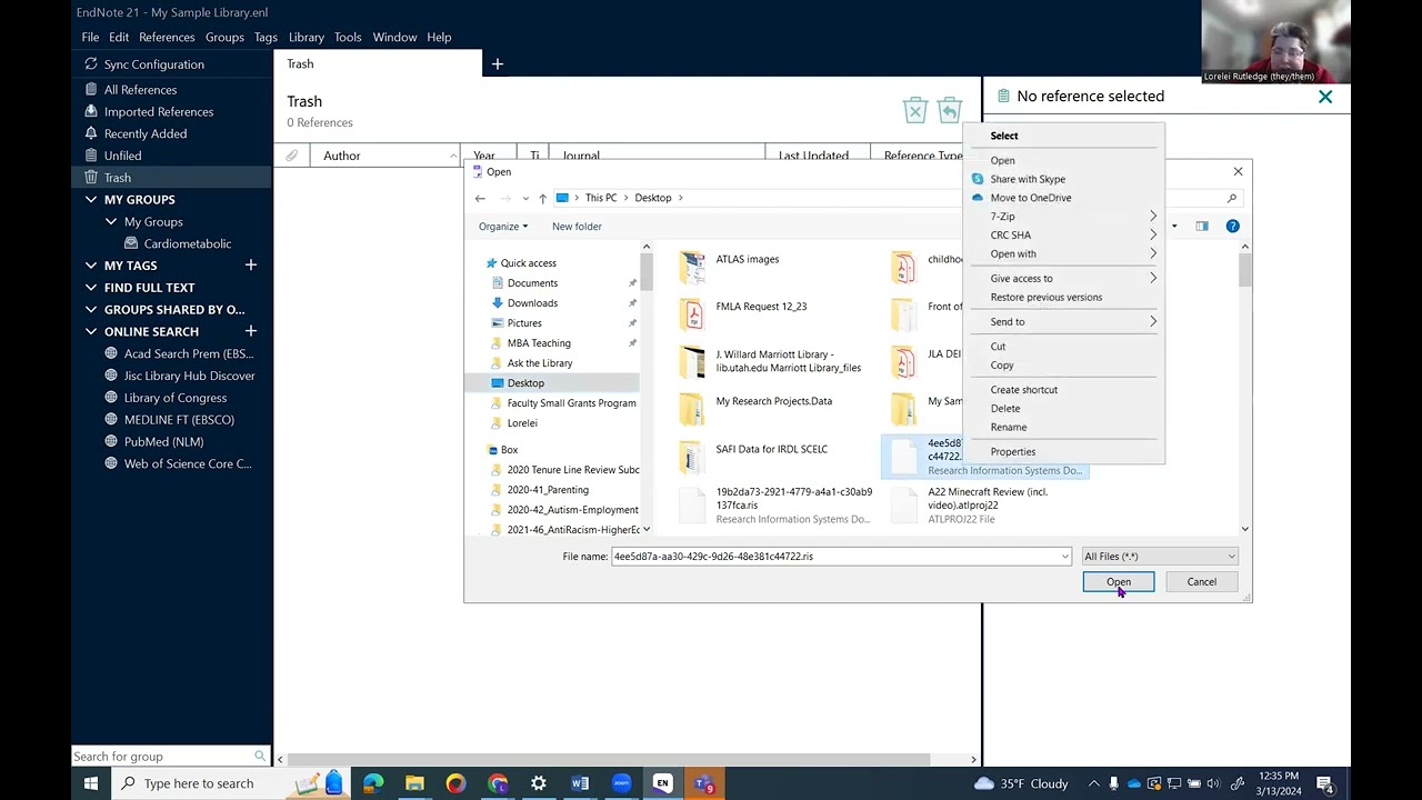 Importing 200 or more citations from EBSCOhost databases into Endnote 21