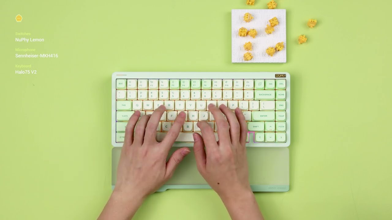 NuPhy Halo75 V2 Typing Sound Test - Mint / Raspberry / Lemon